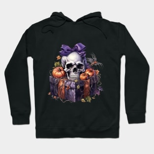 Purple Halloween Skull gift Pumpkin Hoodie